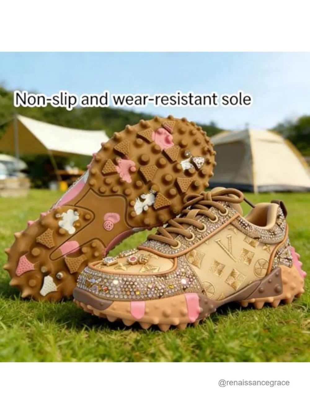 Rhinestone Sparkly Glitter Platform Sneakers for Women Casual Party Shoes